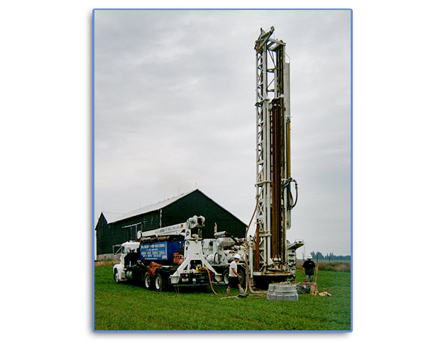 Rig set up on a working farm