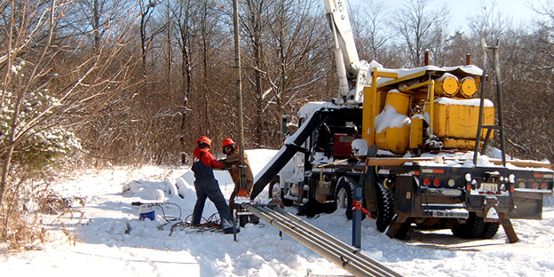 Aquifer flow testing in progress