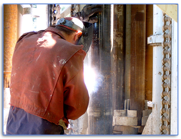 Completed residential well head