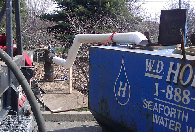 Containment tank on a rehab job
